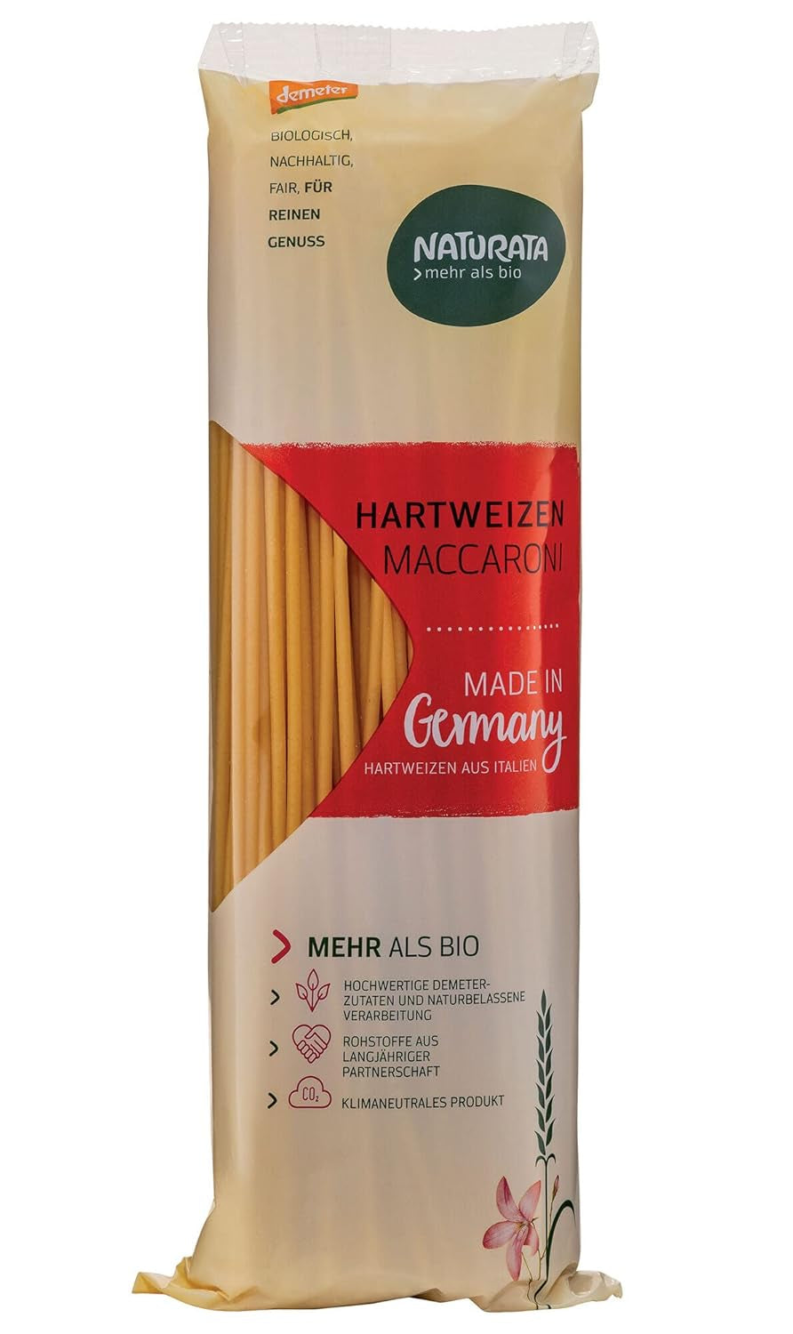 Maccheroni lunghi di grano duro 500 g - Demeter -