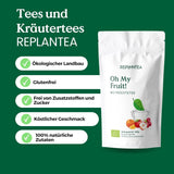 Oh My Fruit Tè alla frutta BIO 100 g (50 tazze) | Tè sfuso alla frutta con mele, ibisco, lamponi, arance e foglie di stevia REPLANTEA