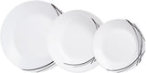 Set di stoviglie in vetro opale extra resistente per 6 persone, senza BPA, 18 pezzi