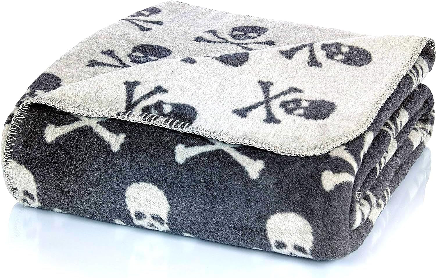 Glart coperta coccolosa Grey Skulls XL 150X200 Cm, morbida e calda coperta in lana Extra soffice come coperta da divano coperta da divano, comoda coperta per il soggiorno, peluche per il divano Letti e coperte Glart Default title