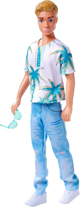 Simba Steffi Love Kevin Doll indossa un top con stampa di palme e fantastici jeans, include occhiali da sole, 30 cm, età 3+