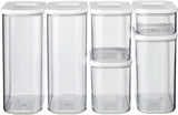 Mepal Set di 6 barattoli con coperchio - Contenitori per alimenti rettangolari - Organizer da cucina in plastica - Contenitori ermetici - 2x 2000 ml, 2x 1000 ml, 1x 1500 ml e 1x 425 ml - Scatole per alimenti bianche Naty Shop