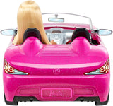 Barbie doll and pink glitter convertible, realistic tire logo, 3 years old toy, DJR55 Naty Shop Dolls