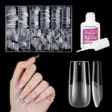 Unghie finte corte Ballerina 500 pezzi Colla su 12 misure Unghie artificiali Punte per unghie corte in gel morbido con copertura completa per unghie in gel Corte S