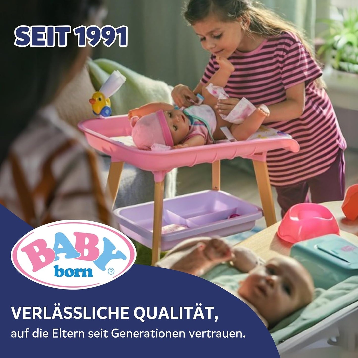 BABY Born My First Swimmer Girl - Bambola da 30 cm - Bambola da Bagno con Meccanismo Girevole, Impermeabile - Funziona senza batterie - Adatta per bambini da 1 anno in su