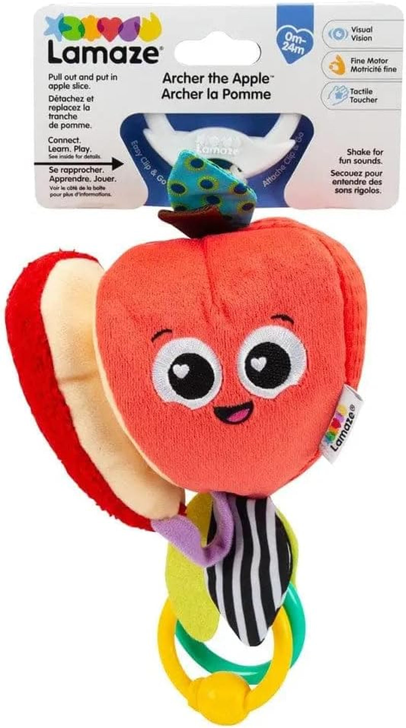 LAMAZE Bea la Banana, Passeggino con Clip e Passeggino per Neonato, Giocattolo sensoriale per Bambini con Colori e Suoni, Giocattolo per lo sviluppo per Ragazzi e Ragazze da 0 a 24 Mesi, Giocattoli Gialli per Bambini Naty Shop Albert, Mela