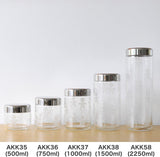Alessi AKK37 GIROTONDO Barattolo da cucina in vetro con impronta e coperchio in acciaio inox sigillato, L 21.6cm, H 10.5cm Contenitori per alimenti Naty Shop
