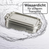 Wenco Lunch Box in Acciaio Inossidabile 2 Scomparti Grande Capacità 850ml Lunch Box Impermeabile Lavabile in Lavastoviglie Incluso Anello di Ricambio in Silicone 18,5 x 14 x 5,5 cm Argento (2 Pezzi) Scatole per Conservazione Alimenti Naty Shop