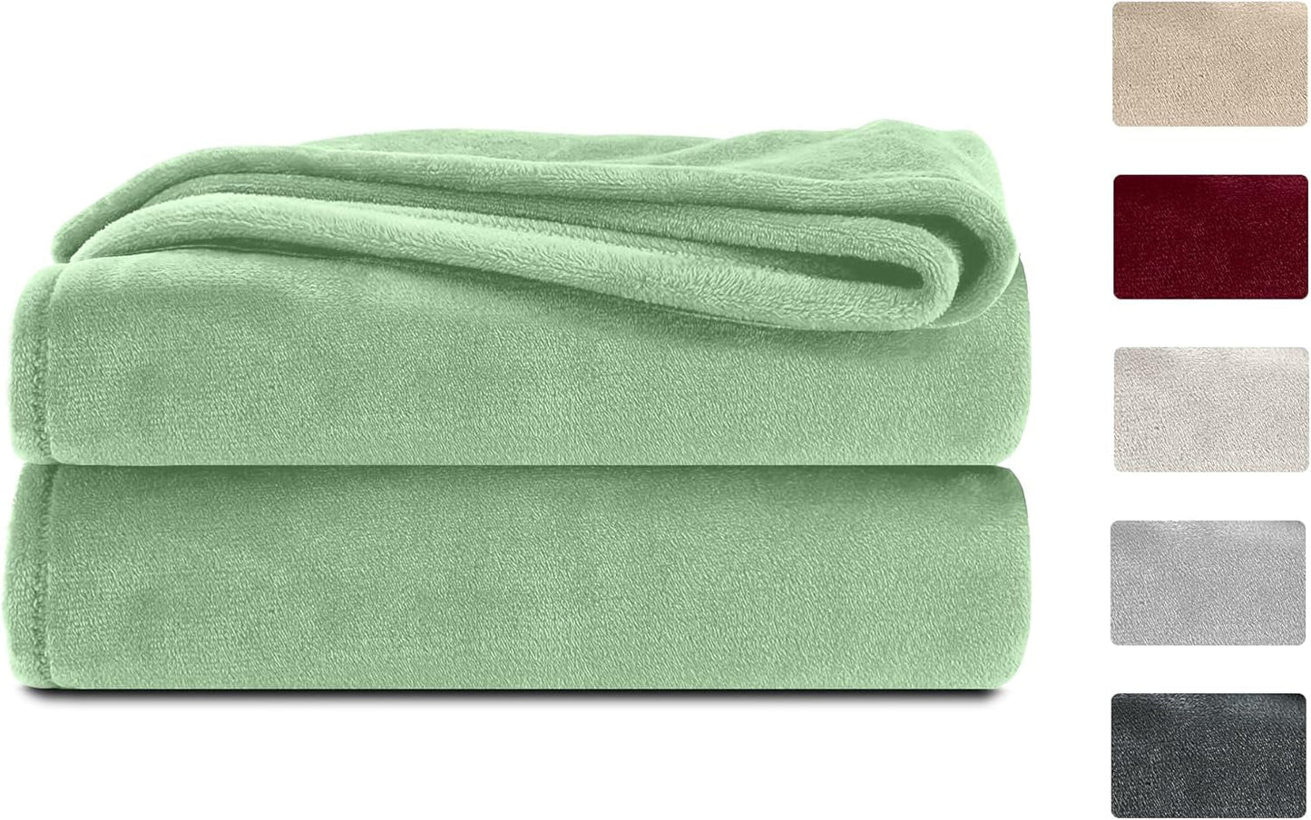 Komfortec soffice coperta, coperta comoda, coperta in pile, certificata Oeko-Tex, super morbida, 150X200 Cm, 260 G/M², beige Letti e coperte Besuche den Komfortec-Store Verde chiaro 220 X 240 Cm