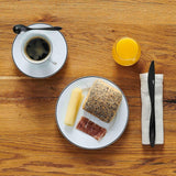 Mäser Nola Serie Moderno Servizio da caffè per 6 persone Bianco con Bordo Nero Set di Stoviglie da 18 Pezzi Tazze da caffè Piattini e Piatti da Dessert - Servizio da caffè Rotondo Set da caffè Bianco