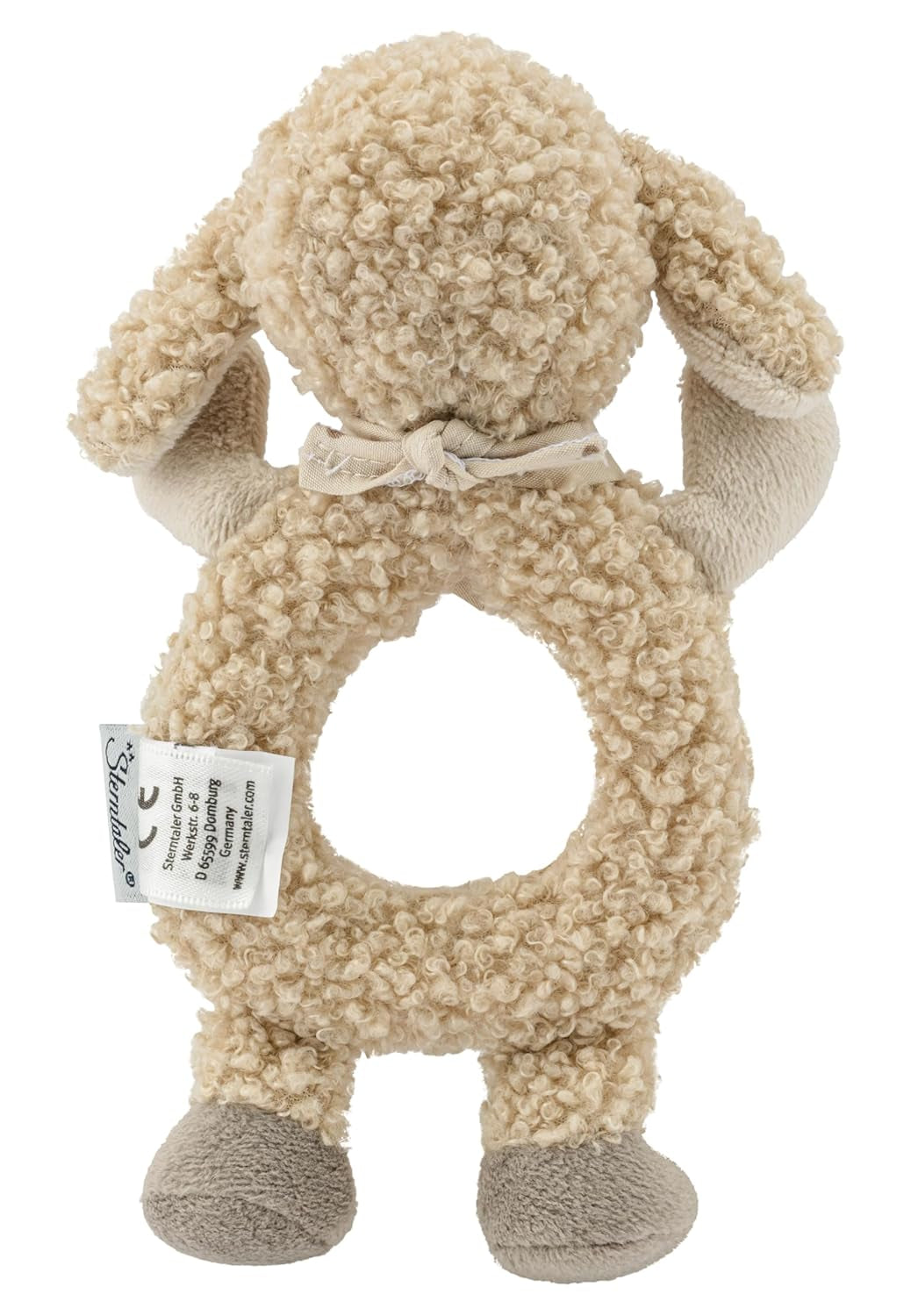 Flocke Sheep Sterntaler Catch Toy - giocattolo per l'attività motoria da sonagliare, toccare e giocare - peluche per neonati e bambini con sonaglio come amico fedele - giocattolo per bambini in morbido tessuto color sabbia Baby Toys Naty Shop