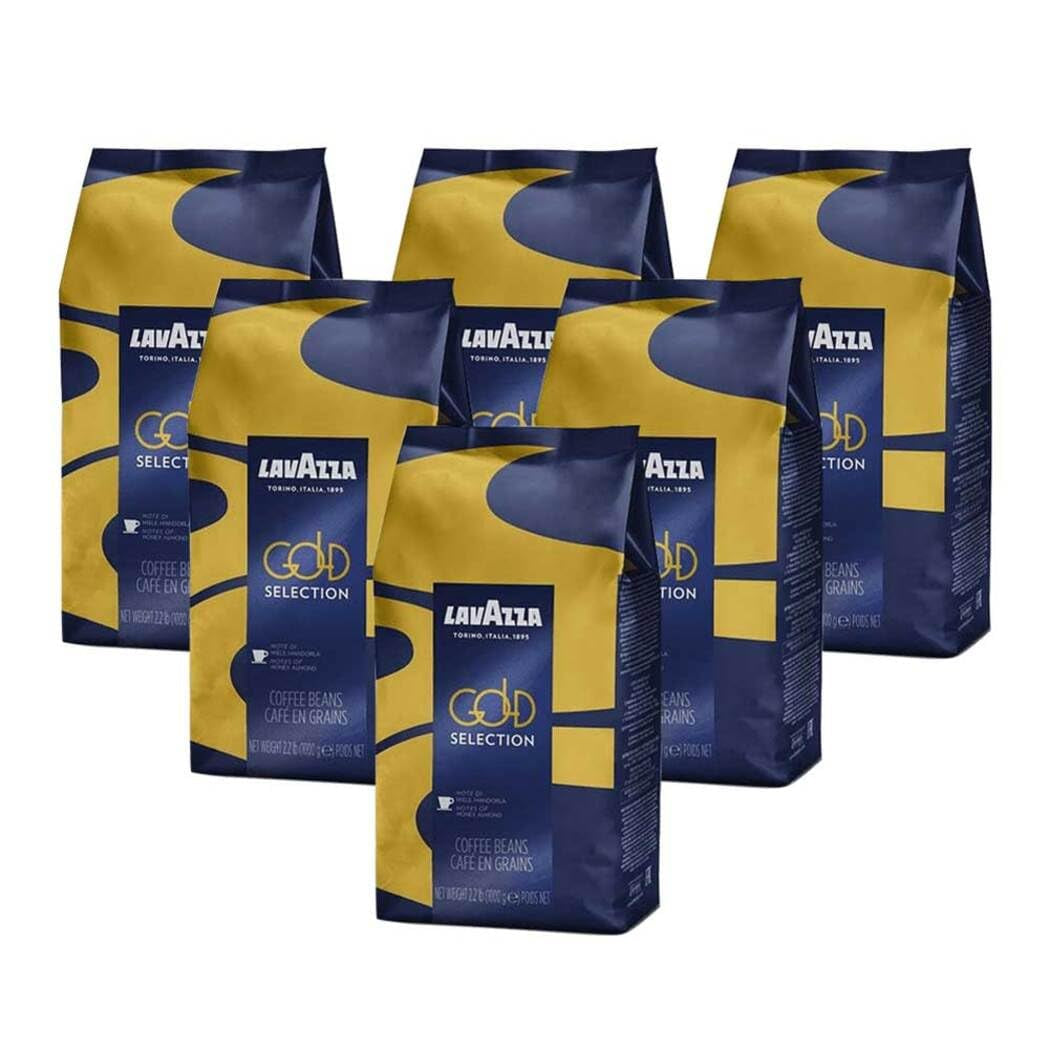 Caffè Lavazza Espresso Gold Selection, caffè in grani, caffè macinato, confezione da 6, 6 x 1000g