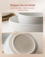 Set di stoviglie Milkyway, set di stoviglie da 18 pezzi, piatti piani in gres per 6 persone, piatti da dessert, ciotole per cereali, adatti al microonde e alla lavastoviglie, bianco
