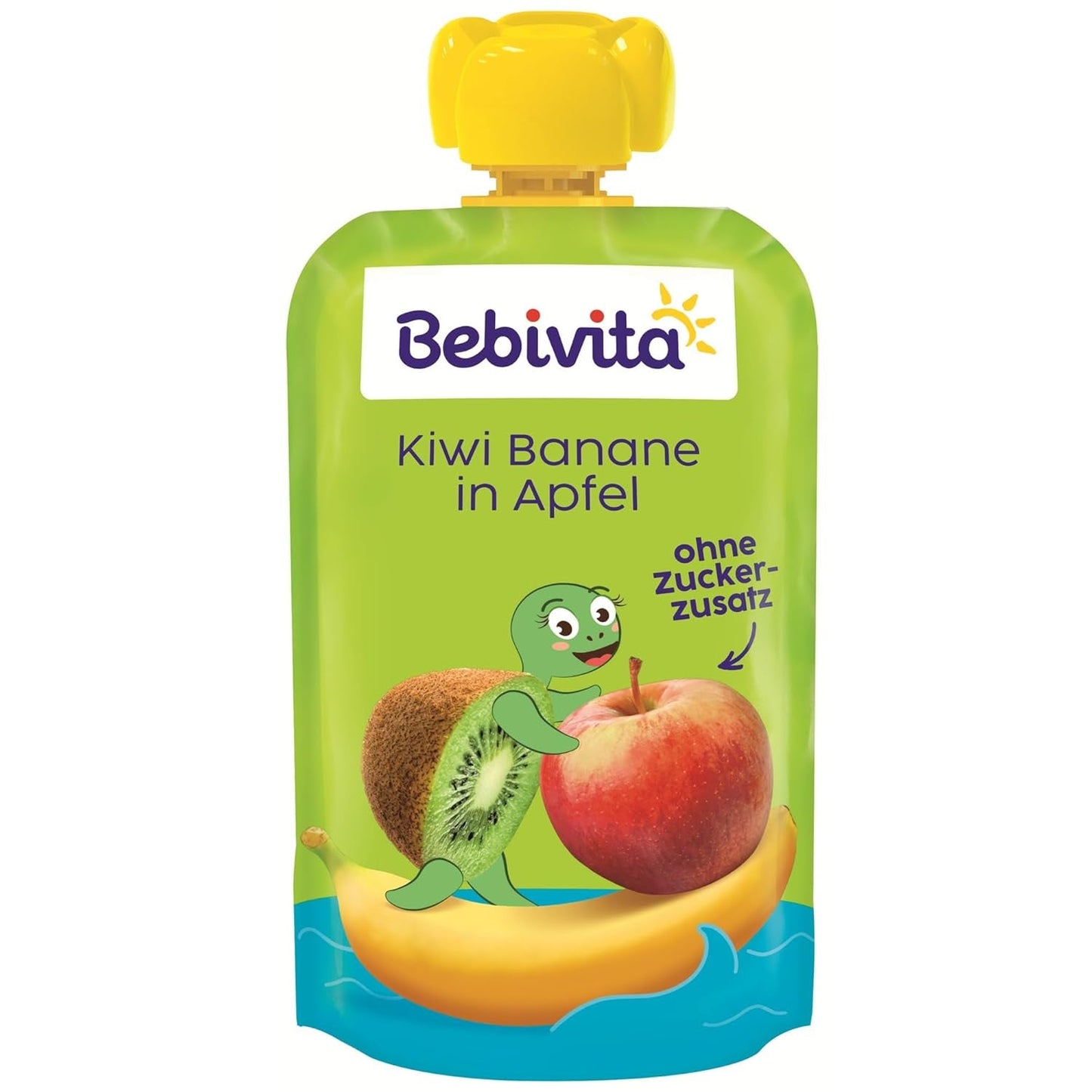 Kiwi Banane in Mela Quetschie (6 x 120g), senza zucchero, senza glutine, ideale per snack unterwegs e selbständiges