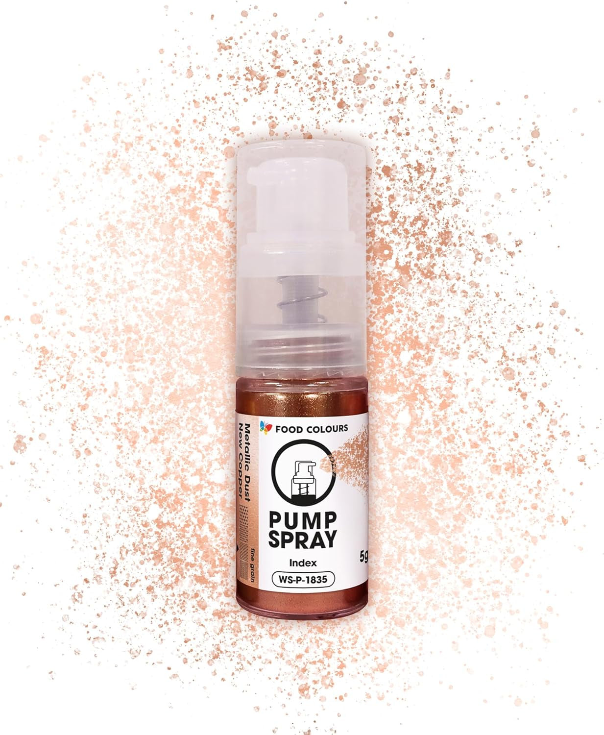 Spray alimentare glitter commestibile NEW SILVER SHIMMERING 5G pompa con polvere metallica per la decorazione rapida ed efficace di torte, creme, gelatine, praline, cioccolato e decorazioni di zucchero