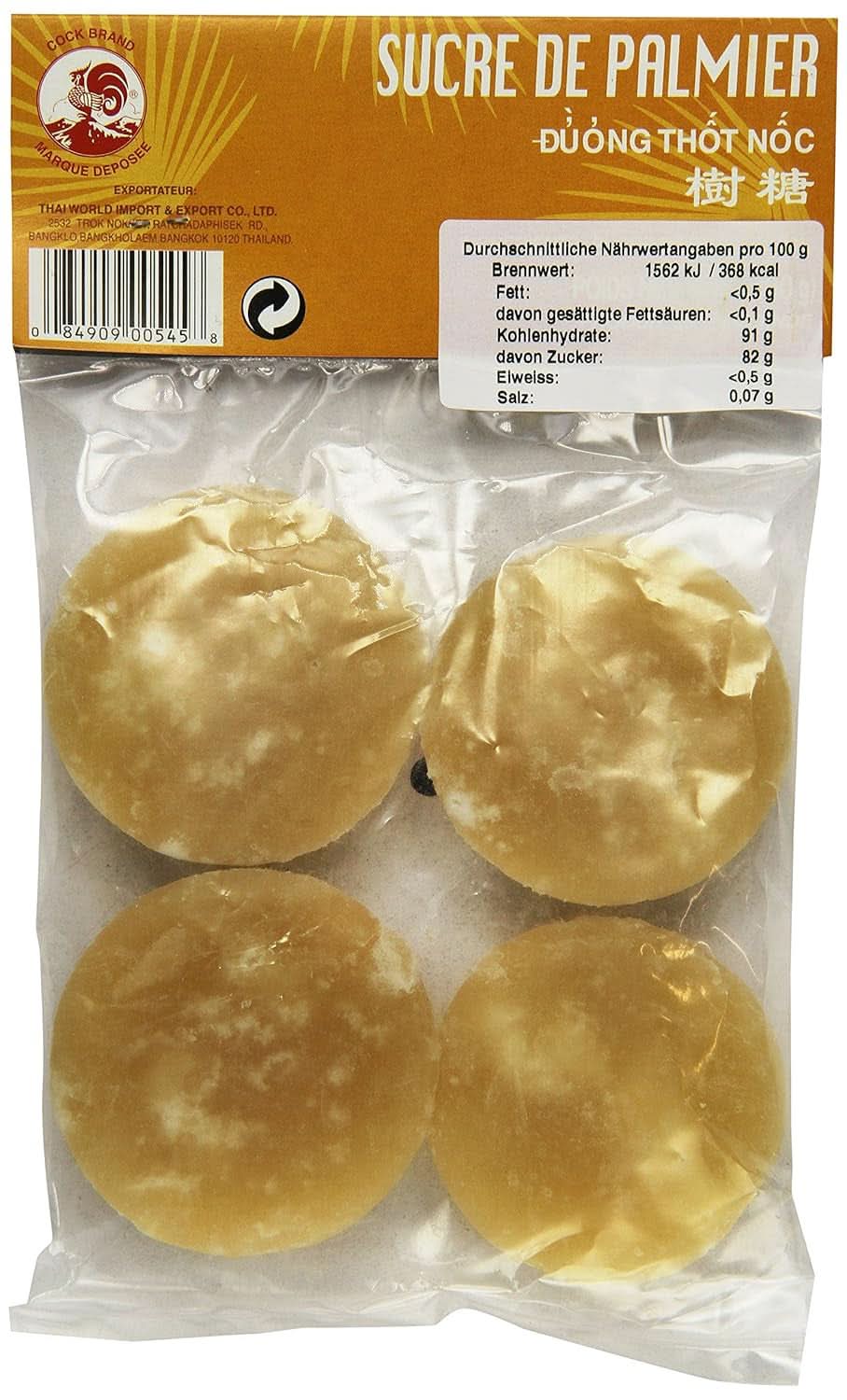 Palmzucker, Scheiben (1 X 200 G) Dolcificanti Naty Shop
