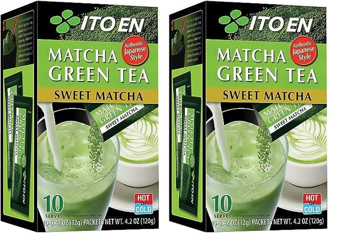 ITO EN Matcha Istantaneo in Polvere – Polvere di tè Matcha zuccherato in bustine da 12g (10 pezzi per confezione) – 1 x 120g (2 confezioni)