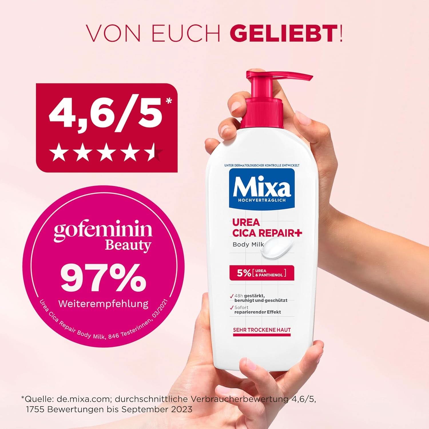 Mixa Urea Cica Lozione Corpo XXL, Con urea e pantenolo rigenerante, Latte corpo lenitivo e protettivo, Per pelli secche, 400 ml Doccia e bagno Naty Shop