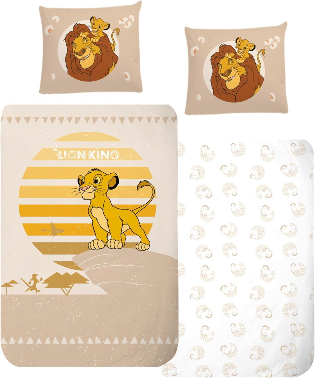 Biancheria letto per bambini, vari personaggi animati, 100% cotone Biancheria letto - bambini Naty Shop Il Re Leone