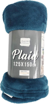 Douceur D'Intérieur FLANOU Plaid, Poliestere, Blu, 125 X 150 Cm Piumini e trapunte Naty Shop
