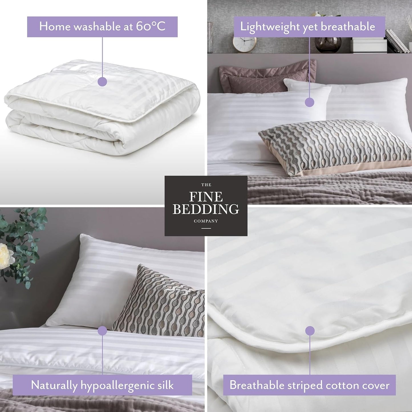 Piumino in seta Boutique, biancheria da letto di lusso, lavabile in lavatrice (13,5 Tog, matrimoniale) Naty Shop Piumini e trapunte