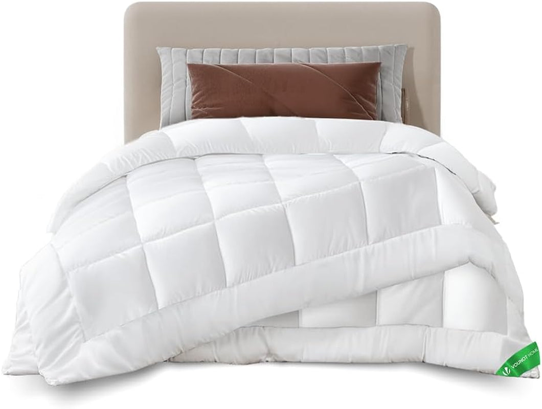 VOUNOT Piumino 155X200Cm, Set Piumino Invernale 4 Stagioni da 2 500GSM, composto da 2 trapunte annodate insieme Piumino Adattabile per l'estate e l'inverno, Piumini e trapunte Standard Oeko-Tex Naty Shop Set 2 coperte 4 stagioni da 135X200Cm