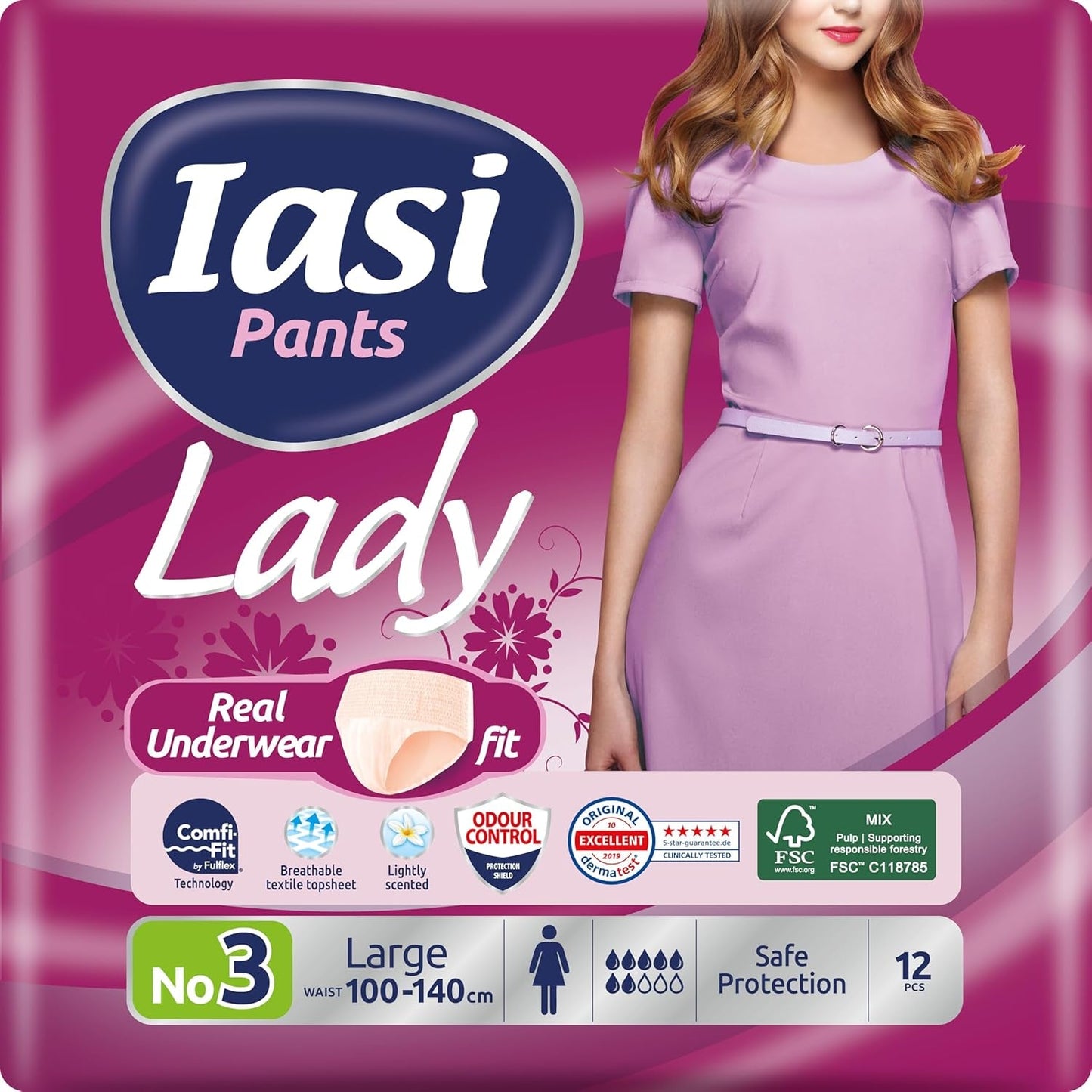 LADY Pants 48 Pantaloni Monouso per Incontinenza Urinaria Assorbente Taglie Forti S da Donna 48 Pz