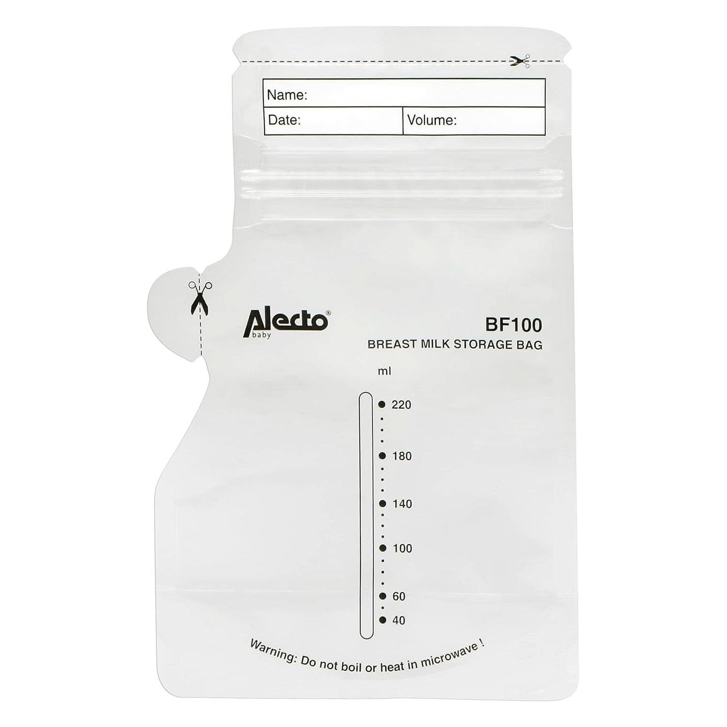 BF100 Borsa conservazione latte materno - Borsa per latte materno - capacità 220 Ml - 100 pezzi - Trasparente Accessori Alimentazione e Allattamento Bebe Naty Shop