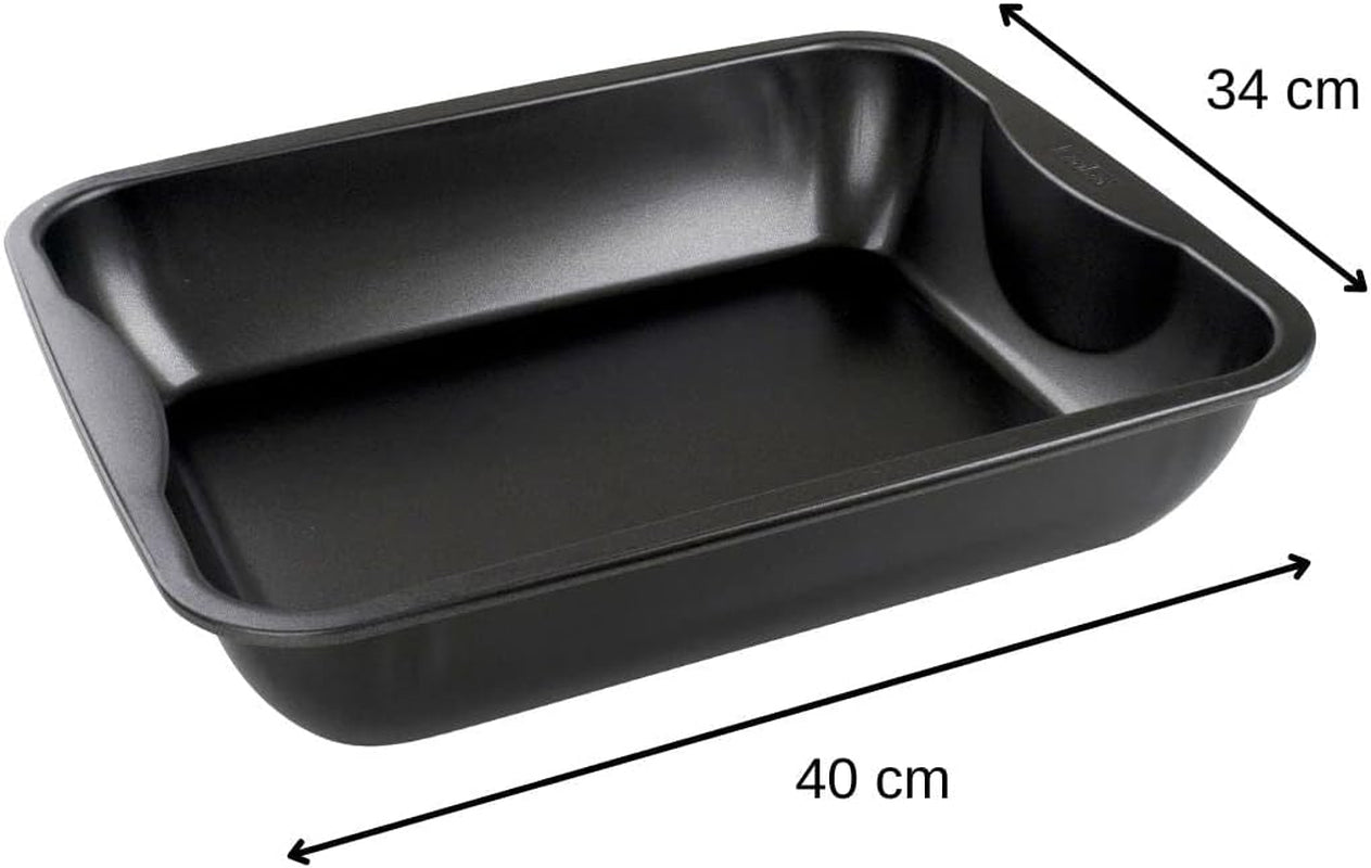 Zenker Xxl-Brat- Und Auslaufform (40 X 8 X 34 Cm) SPECIAL COOKING, Rechteckige Ofenform Mit Antihaftbebeschichtung, Backblech Für Krosse Braten & Saftige Aufläufe (Farbe: Schwarz), Menge: 1 Stück Stampi e vassoi per cuocere Naty Shop