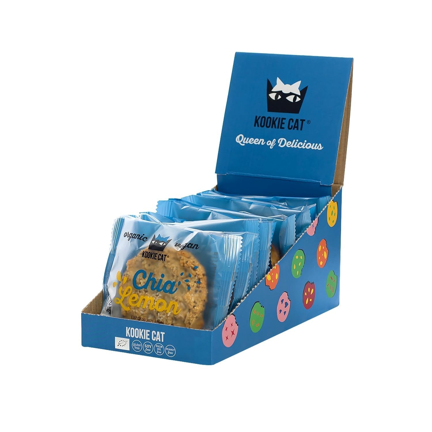 Chia e limone - Biscotti vegani confezionati singolarmente, senza glutine, senza soia, biologici, anacardi e avena - Confezione multipla da 12 x 50 g