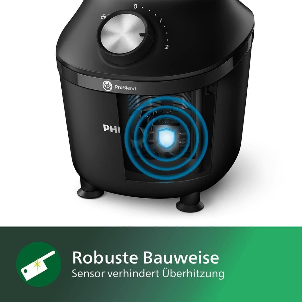 Philips Robot da cucina e frullatore – 600 W, tazza da 2 litri, app Homeid, 2 Geschwindigkeitsstufen + Impulsfunktion, Problend, Ice-Crush-Funktion (HR2291/41) Cucina Naty Shop