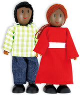 Hape Doll Family - Set di 6 accessori per casa delle bambole in pelle scura con figure in legno e tessuto, gioco di finzione, giocattolo educativo, giocattolo interattivo per bambini dai 3 anni in su
