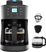 Cecotec Coffee 66 Grind & Drop Caffettiera a goccia essenziale. 1086 W, macinacaffè a lame, fino a 12 tazze, tecnologia Extreme Aroma, digitale, acciaio inossidabile, spegnimento automatico.