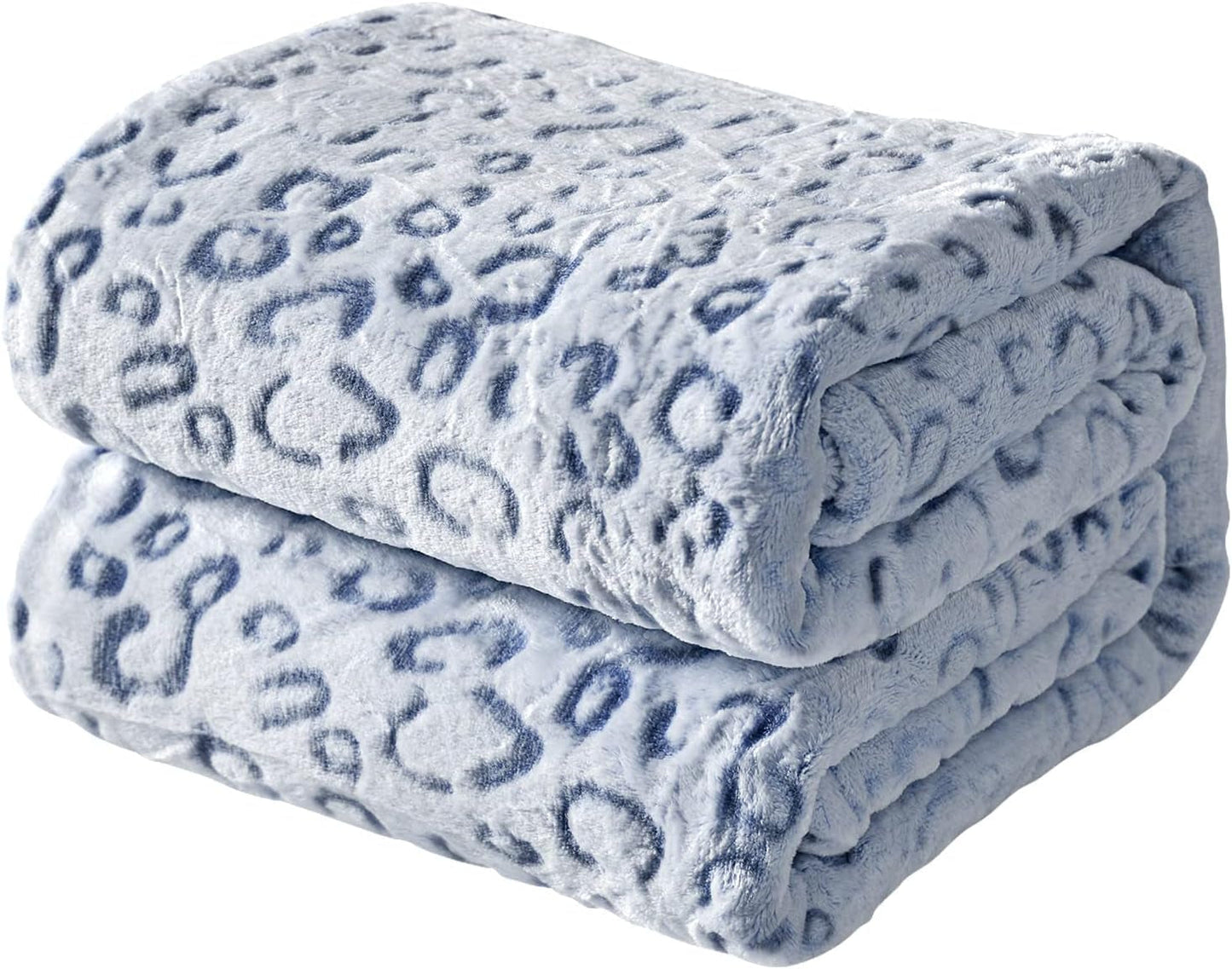 FY FIBER HOUSE plaid in pile di flanella, coperta in microfibra con stampa ghepardo 3D, 228 X 274 cm, viola Trapunte e trapunte Naty Shop Leopard blu 40"X50"