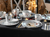 CreaTable, 21498, serie Luna Hirsch, set di stoviglie da 18 pezzi per 6 persone, set da colazione in porcellana, lavabile in lavastoviglie e adatto al microonde, produzione di qualità