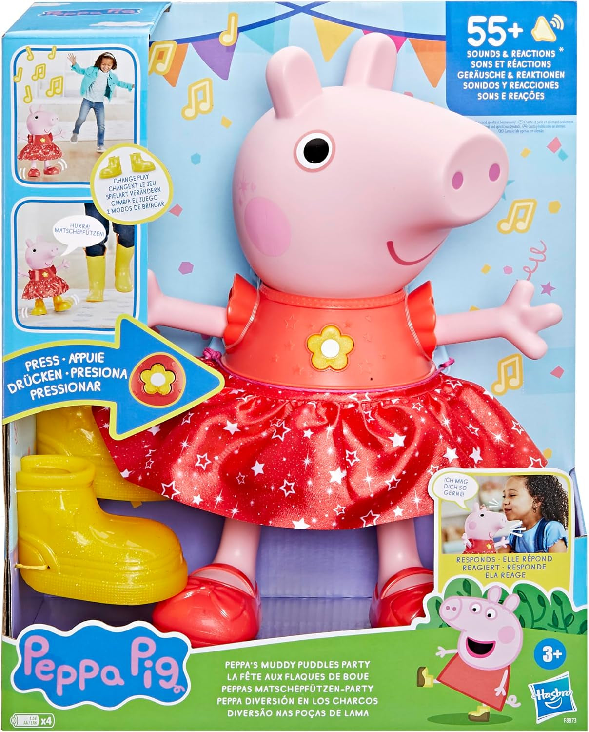 Peppa Pig Peppa'S Mud Puddle Party Doll - Versione tedesca, bambole rosa o rosa Naty Shop