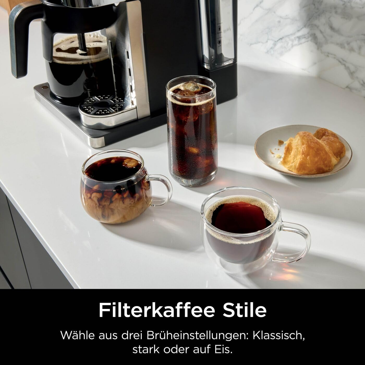 Macchina da caffè con filtro Ninja Prestige 2 in 1 con capsule e montalatte integrato, per latte macchiato, caffè freddo e Flat White, Nero CFN802EU