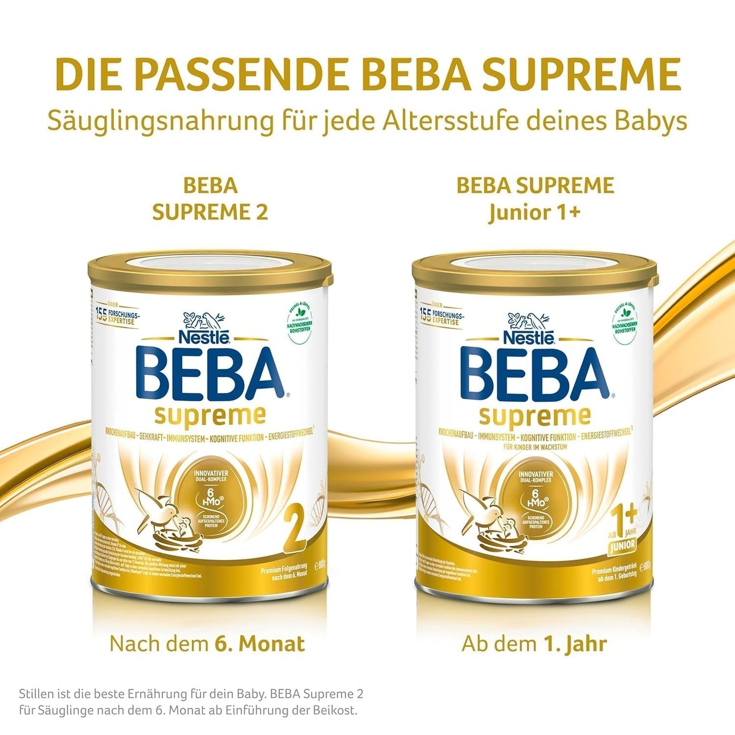 BEBA SUPREME 2 Latte di proseguimento dopo 6 mesi, solo lattosio, senza olio di palma, conf. da 6 (6 x 800g) Naty Shop