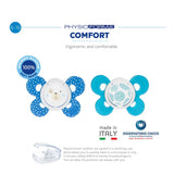 Ciuccio Chicco PhysioForma Comfort 6-16 Mesi, 1 Pezzo, Ciuccio con Tettarella in Silicone, Supporta la Respirazione Fisiologica e Favorisce il Corretto Sviluppo Orale, Blu