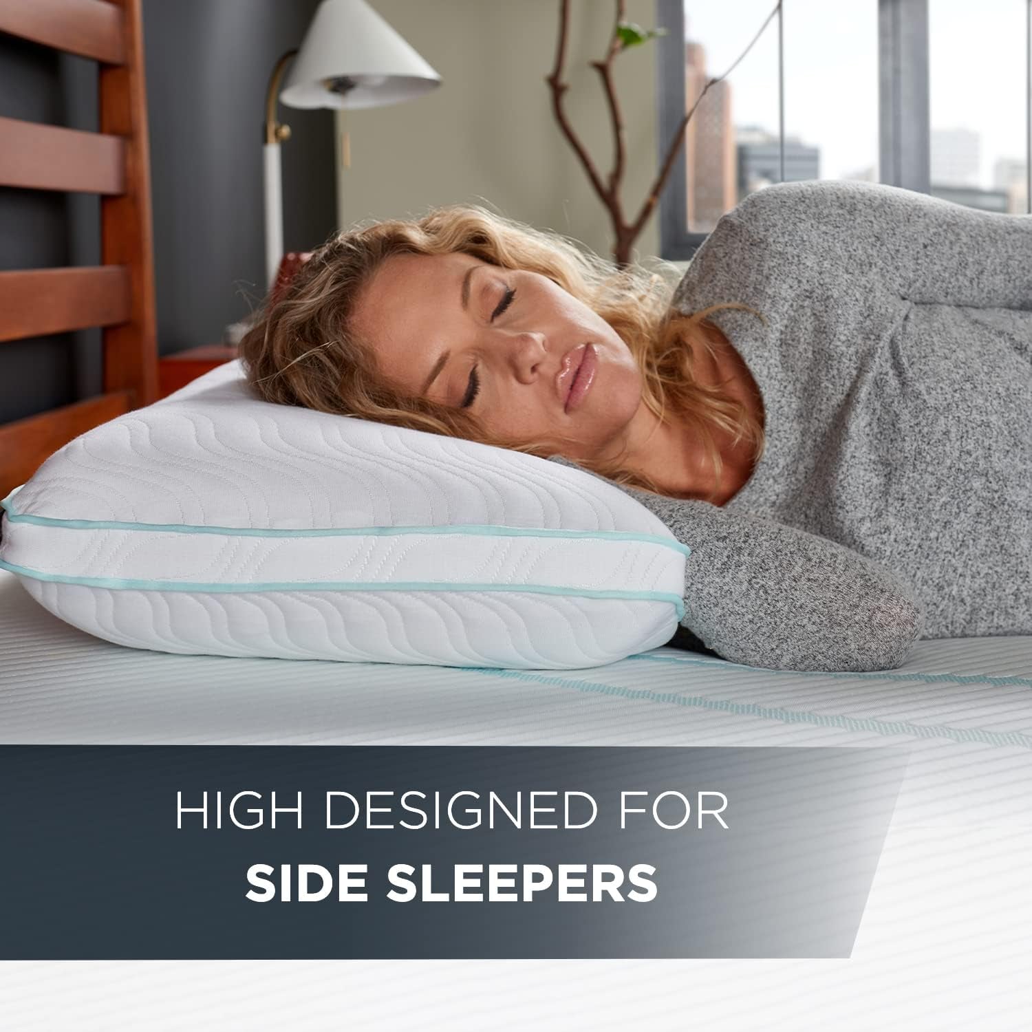 TEMPUR-PEDIC Cuscino Tempur-Cloud Prohi, Memory Foam, Bianco/Opulent Garden, Cuscini King Standard Naty Shop