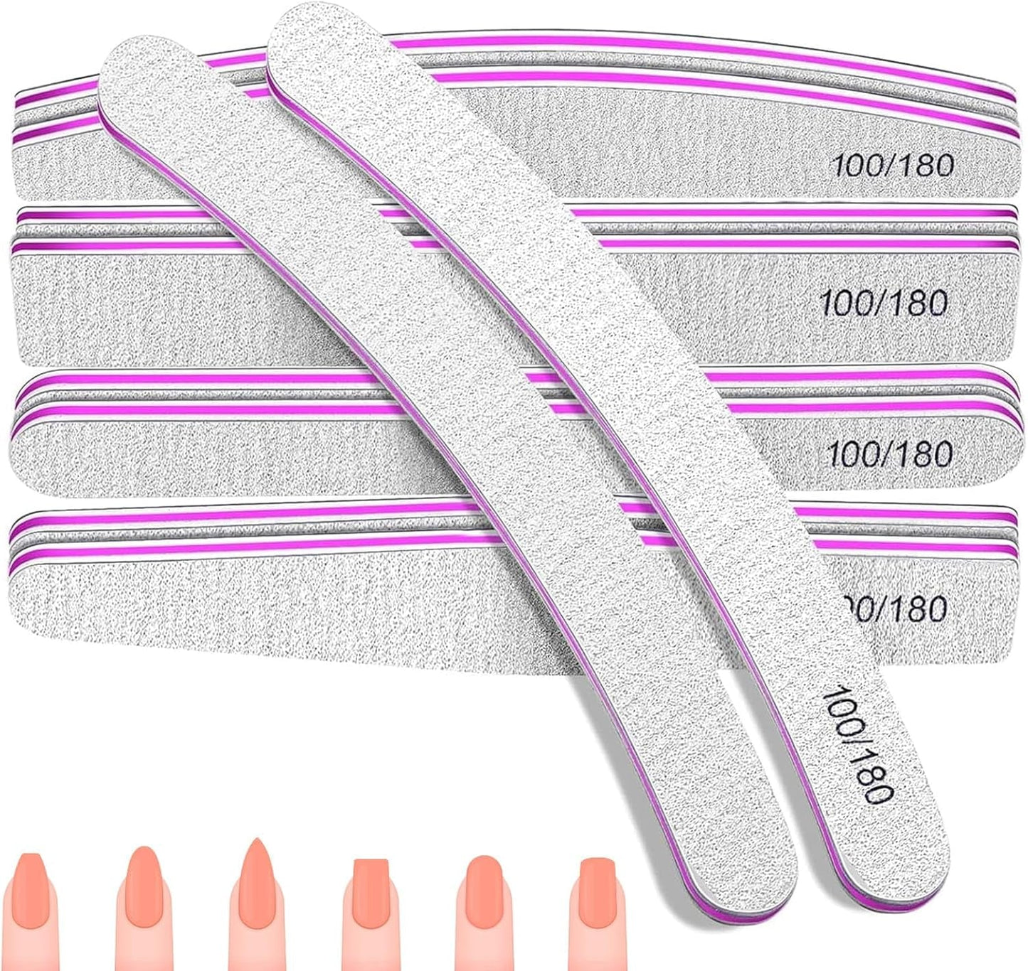 Set di lime per unghie 100/180, lime per unghie in gel, set di lime per unghie, lima per unghie, lima per unghie in gel, per unghie in gel, manicure pedicure, animali domestici (5 pezzi, 5 stili)