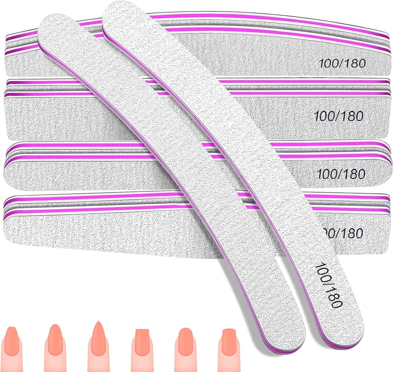 Set di lime per unghie 100/180, lime per unghie in gel, set di lime per unghie, lima per unghie, lima per unghie in gel, per unghie in gel, manicure pedicure, animali domestici (5 pezzi, 5 stili)