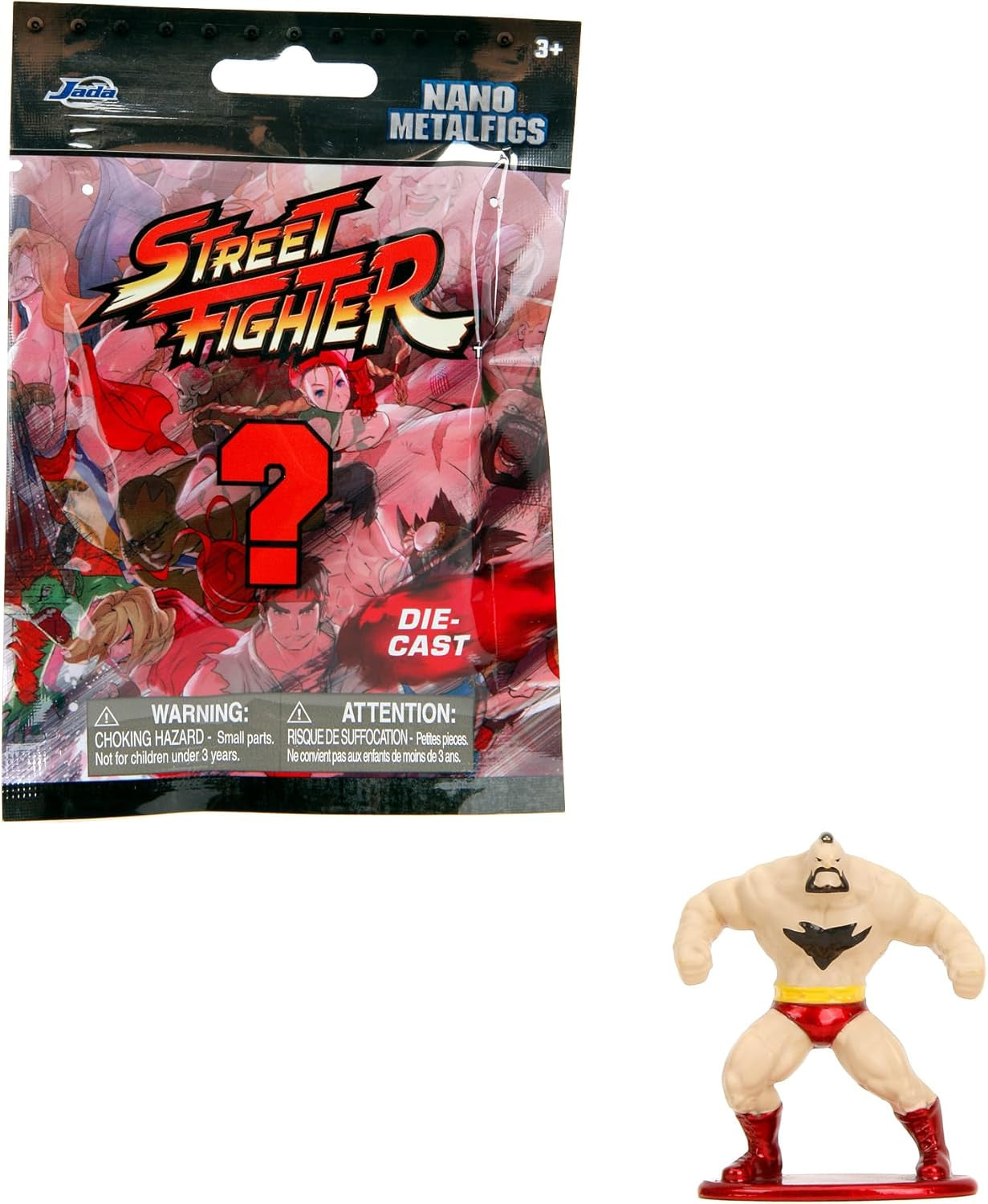 Jada Toys Street Fighter Figure (1X Mystery Figure in Blind Pack) - Nano Figure da collezione dettagliate (4 cm), 1 di 13 Street Fighter Figure in metallo per fan e collezionisti dai 3 anni in su, Wave 1 Action figures Naty Shop