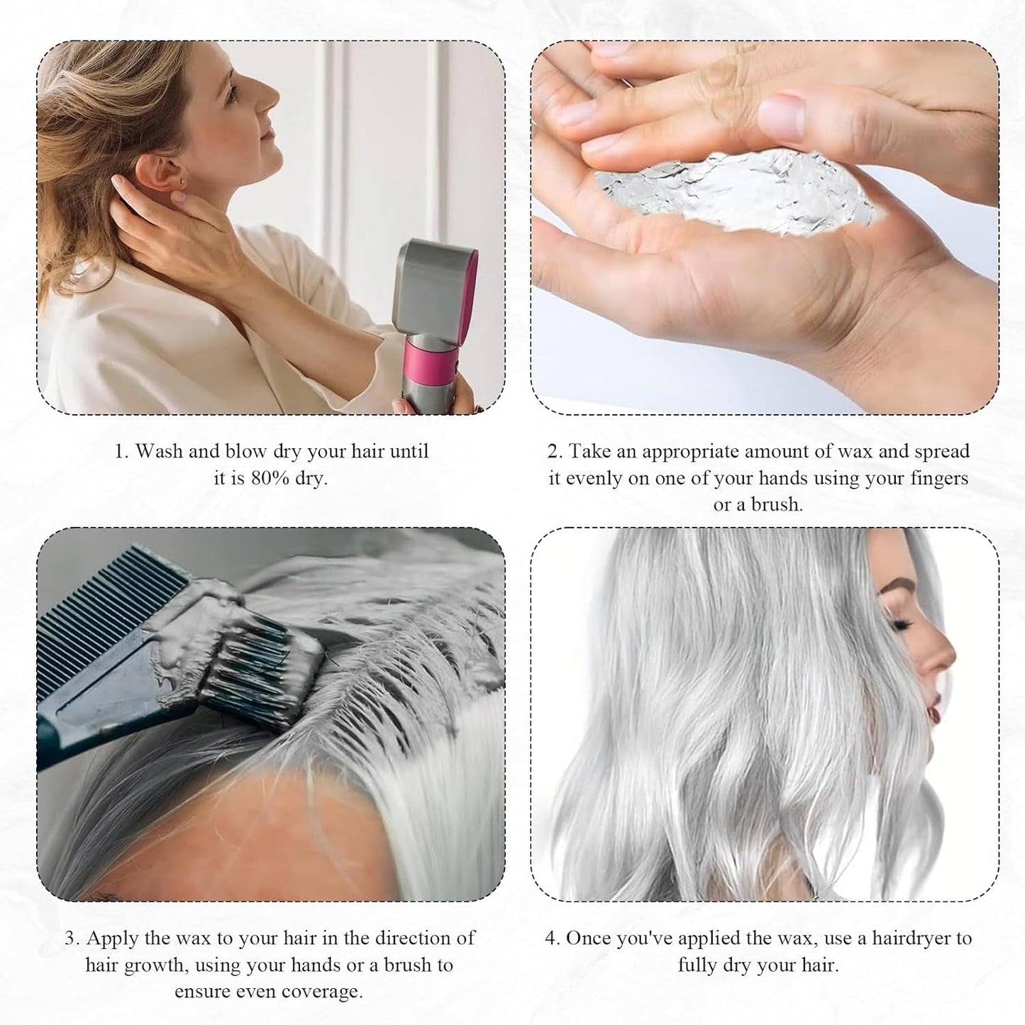 Tintura per capelli Grigio Argento Crema Colorante Per Capelli Grigio Argento Naturale, Crema Colorante Per Capelli Grigio Grigio Argento, Crema Colorante Per Capelli Naturale Grigio Argento Tinta Per Capelli Grigia per tutti i tipi di capelli con 1 Massaggiatore Del Cuoio Capelluto (100ml) Tinture per capelli Naty Shop