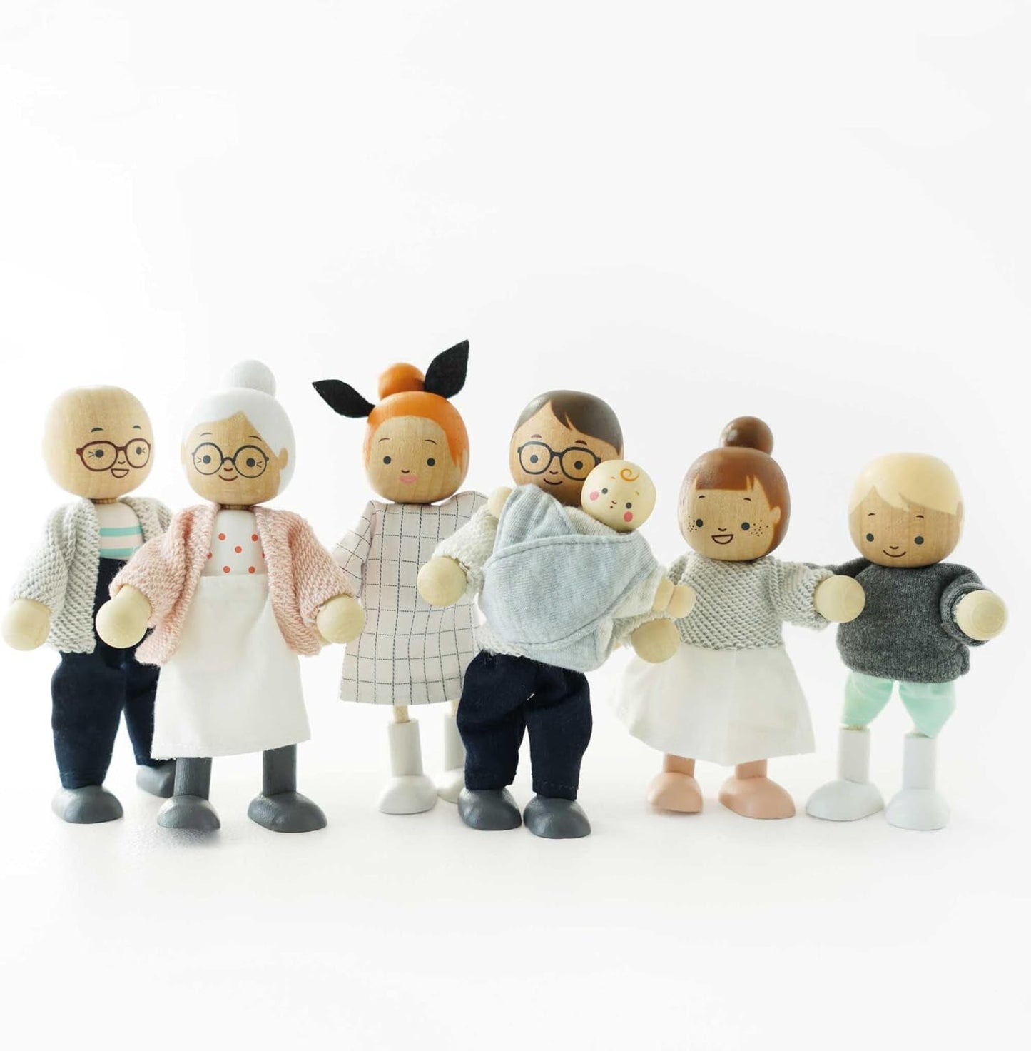 - La mia famiglia con 4 pupazzi – Holz, Stoff – P053
