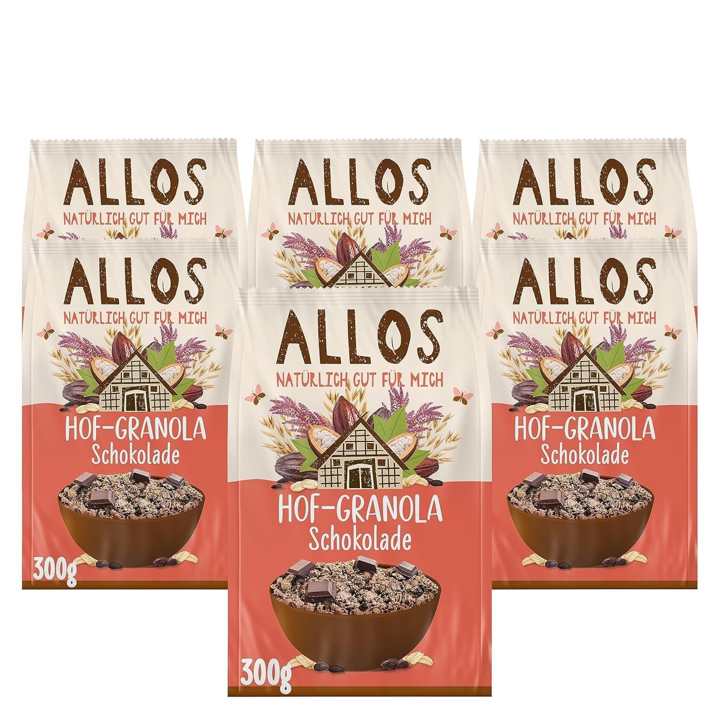 Allos Hof Granola ai frutti di bosco | Muesli biologico | Muesli ai frutti di bosco | Muesli Croccante | Cereali per la colazione | Confezione da 6 (6 x 300 g), 1 pezzo (confezione da 6)