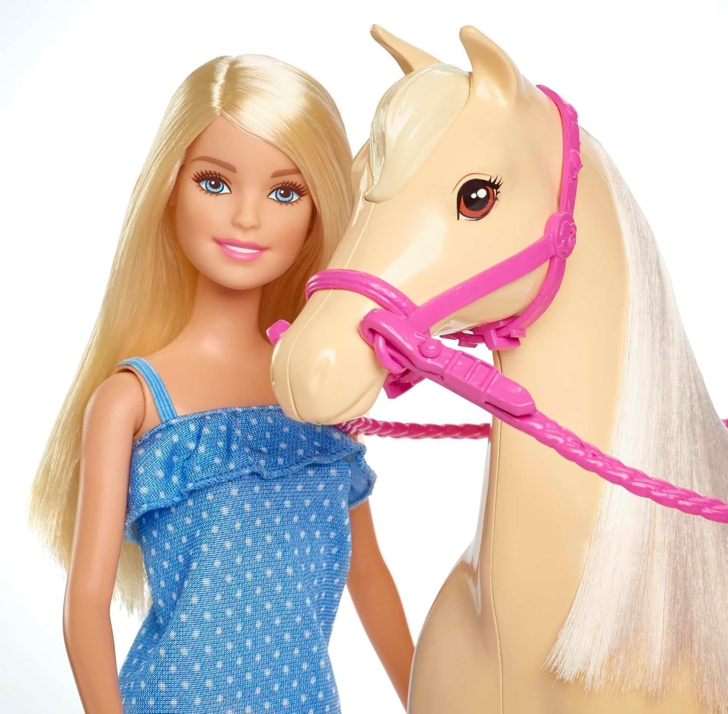 Bambola Barbie e cavallo giocattolo, accessori per l'equitazione, include 1 bambola e 1 cavallo, adatto come regalo per bambini dai 3 anni in su, FXH13