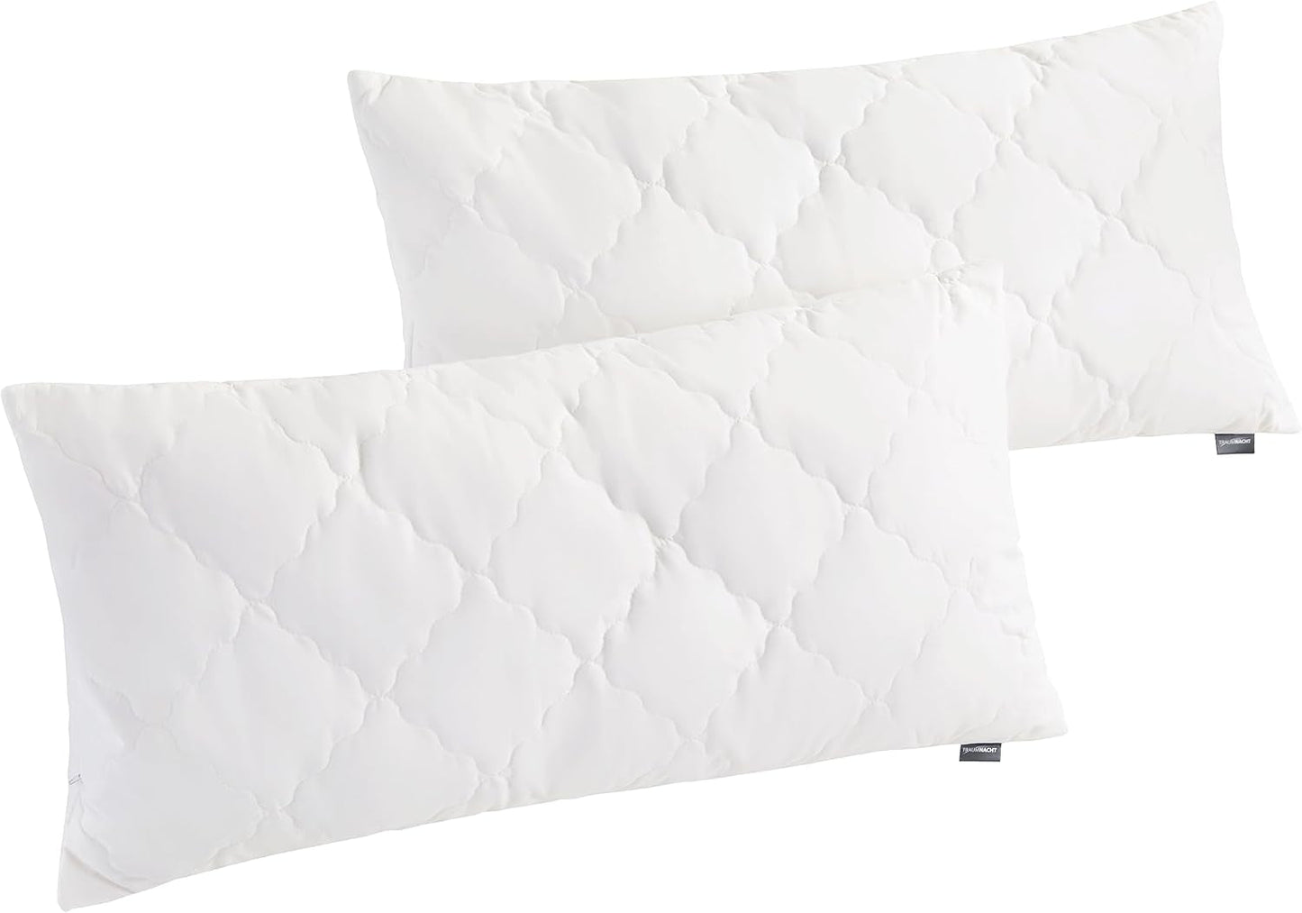 Traumnacht Cuscino Bamboo con fibre di bambù, ipoallergenico, antibatterico Set cuscini con cerniera, composto da 2 cuscini 40X80Cm, certificato Oeko-Tex, sviluppato in Germania Naty Shop cuscini standard 40 X 80 Cm Cuscino