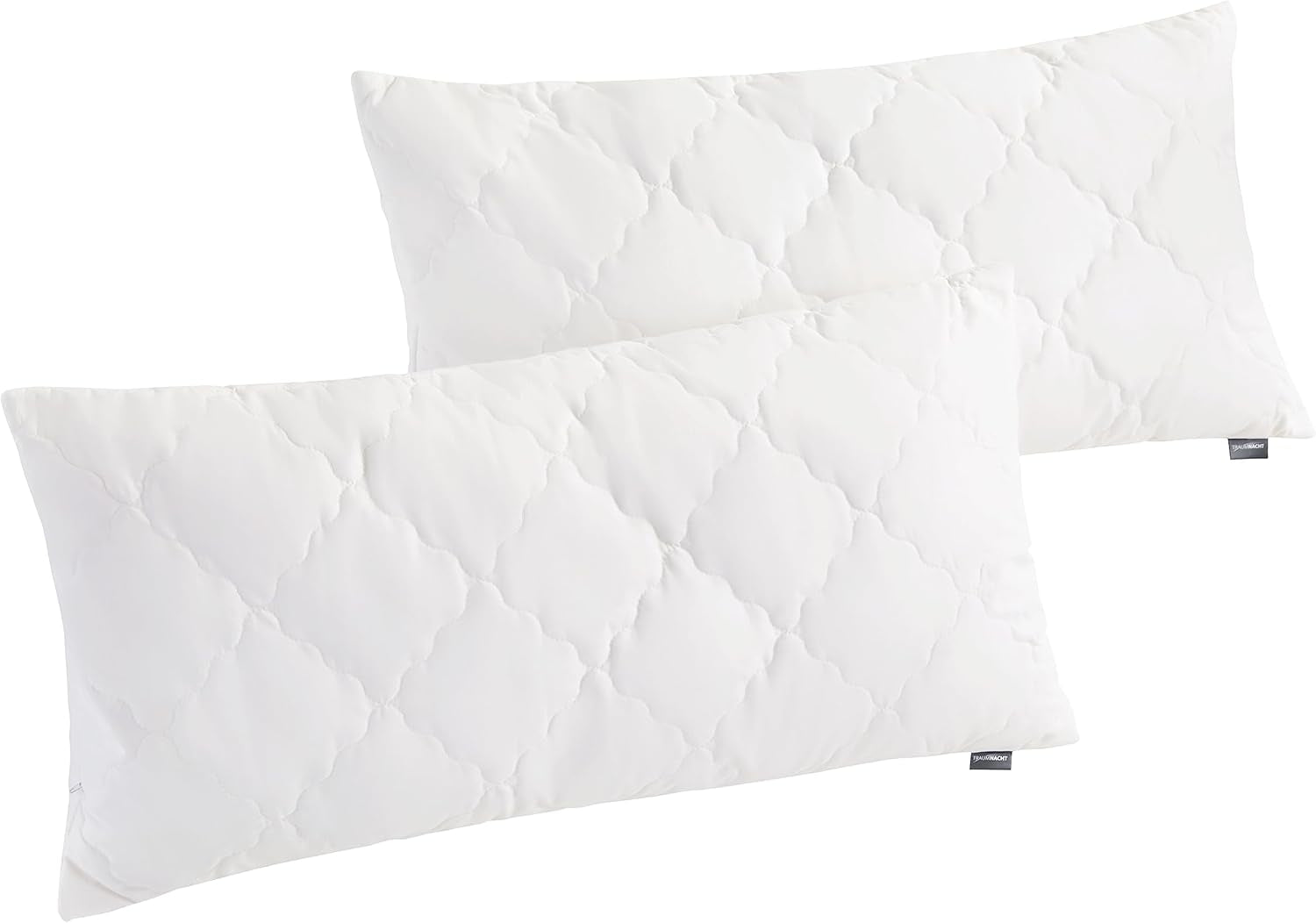 Traumnacht Cuscino Bamboo con fibre di bambù, ipoallergenico, antibatterico Set cuscini con cerniera, composto da 2 cuscini 40X80Cm, certificato Oeko-Tex, sviluppato in Germania Naty Shop cuscini standard 40 X 80 Cm Cuscino