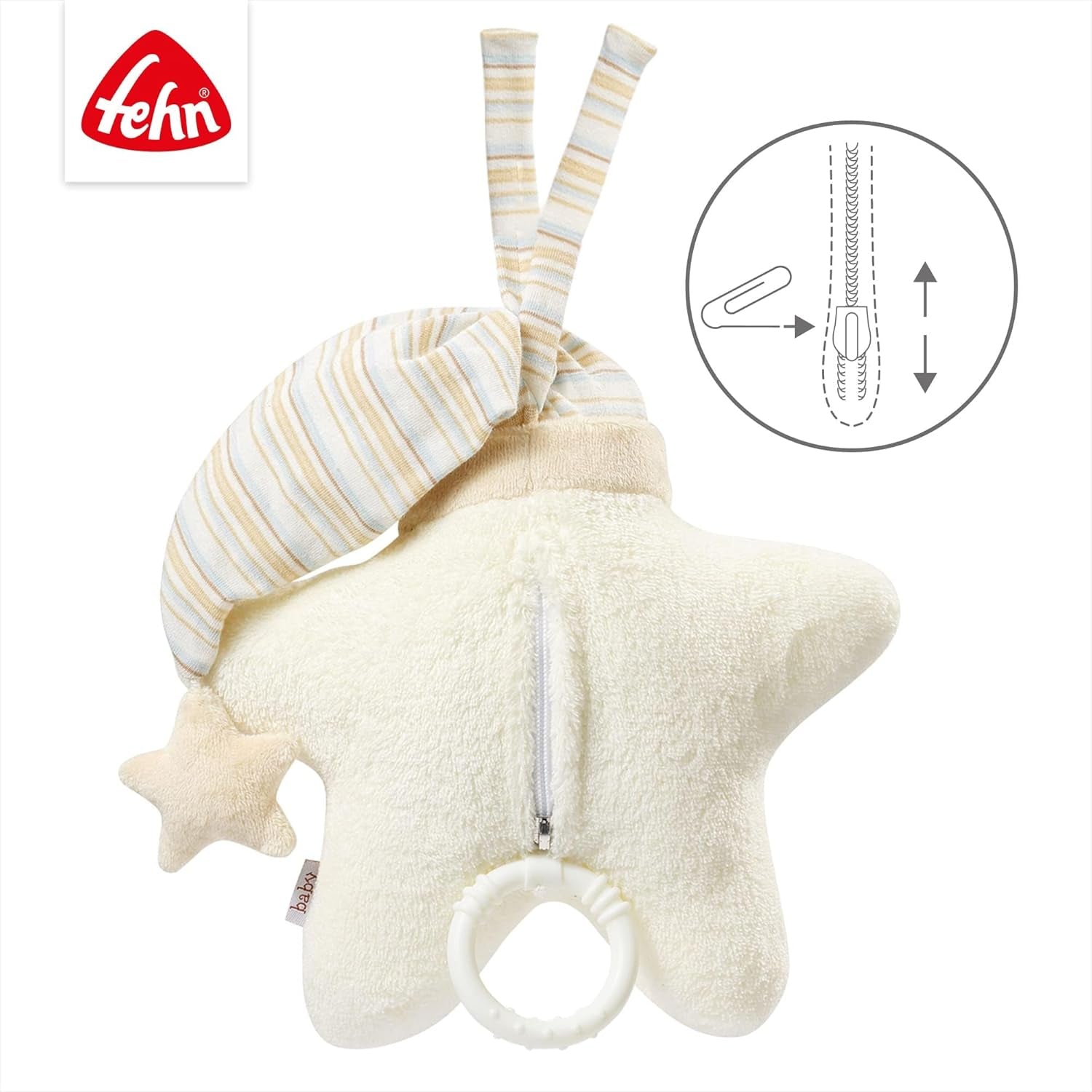 Carillon Fehn stella per addormentare il bambino - carillon con meccanismo musicale rimovibile per appenderlo - canzone per aiutare il sonno "Weißt du wieviel Sternlein stehen" - giocattolo per neonati e bambini da 0+ mesi Giocattoli Bebe Naty Shop